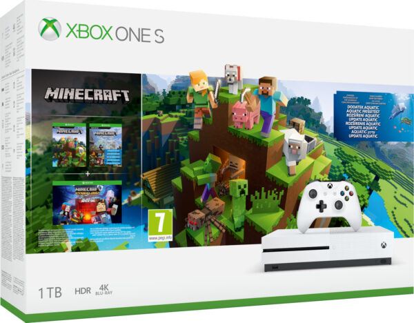 Microsoft Xbox One S 1TB & Minecraft Aquatic