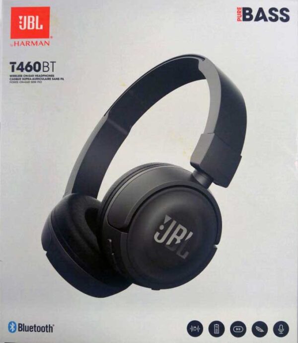 JBL T460BT On-Ear Bluetooth Headphones Black