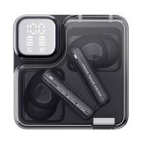 qcy melobuds neo black tws bt earbuds with led display, dual connection, anti air calls 7h