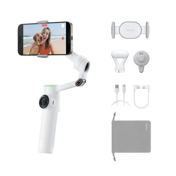 insta360 flow 2 pro creator bundle (gray) a.i. powered gimbal stabilizer for smartphone