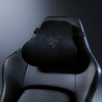 razer iskur v2 black leather gaming chair lumbar support memory foam head cushion