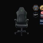 razer iskur v2 green leather gaming chair lumbar support memory foam head cushion