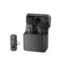 boya by v30 mobile wireless mic for android iphone (usb c) 2 person vlog w charging case 100m 36h